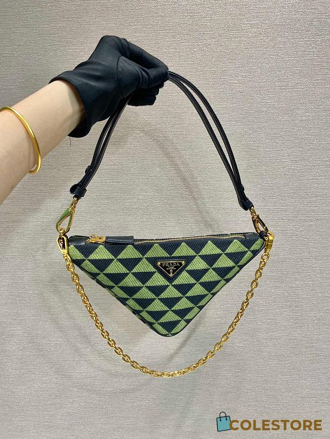 Colestore Prada Embroidered Fabric Mini-Bag Green Size 27x14x6.5cm - 1