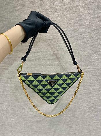 Colestore Prada Embroidered Fabric Mini-Bag Green Size 27x14x6.5cm