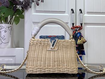 Colestore Louis Vuitton LV x TM Capucines Mini Multicolowhite Rattan 13.6 x 8 x 21cm