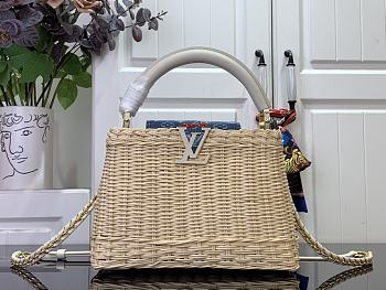 Colestore Louis Vuitton LV x TM Capucines BB Multicolowhite Rattan 27x18x9cm