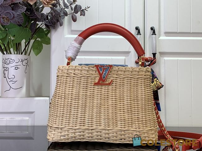Colestore Louis Vuitton LV x TM Capucines BB Multicolored Rattan 27x18x9cm - 1