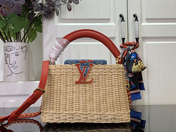Colestore Louis Vuitton LV x TM Capucines Mini Multicolored Rattan 13.6 x 8 x 21cm