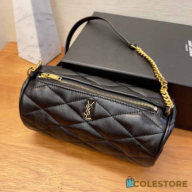 Colestore YSL Saint Laurent Mini Sade Tube Bag Black Leather 20x10x10cm - 1