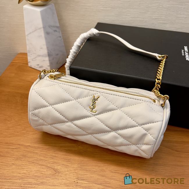 Colestore YSL Saint Laurent Mini Sade Tube Bag White Leather 20x10x10cm - 1