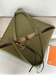 Colestore Loewe Puzzle Fold Tote Shiny Calfskin 'Dark Green' 42x41x18cm - 4