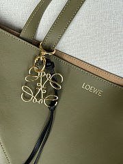 Colestore Loewe Puzzle Fold Tote Shiny Calfskin 'Dark Green' 42x41x18cm - 2