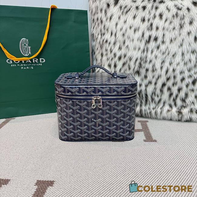 Colestore Goyard Goyardine Muse Vanity Case Navy 15x20x14cm - 1