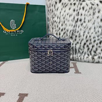 Colestore Goyard Goyardine Muse Vanity Case Navy 15x20x14cm