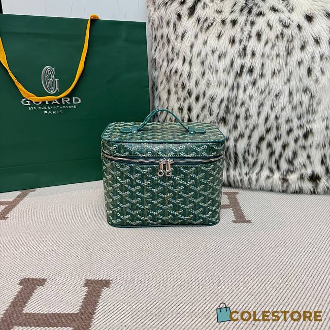 Colestore Goyard Goyardine Muse Vanity Case Green 15x20x14cm - 1