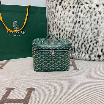 Colestore Goyard Goyardine Muse Vanity Case Green 15x20x14cm
