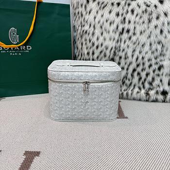 Colestore Goyard Goyardine Muse Vanity Case White 15x20x14cm