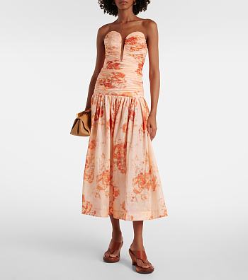 Colestore Zimmermann Cascadian Strapless Midi Dress