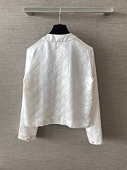 Colestore Chanel Satin Jacquard Logo Button-up Jacket White - 5