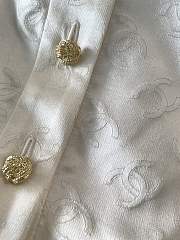 Colestore Chanel Satin Jacquard Logo Button-up Jacket White - 2