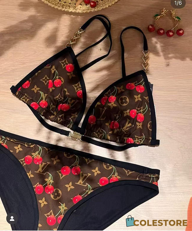 Colestore Louis Vuitton LV x TM Cherry Bikini Brown - 1