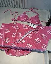 Colestore Chanel Bubblegum Pink Velour bikini - 3