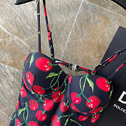 Colestore Dolce & Gabbana Cherry-Print Swimsuit in Black - 3