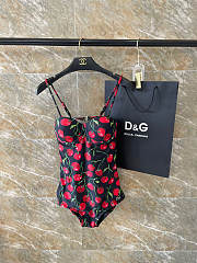 Colestore Dolce & Gabbana Cherry-Print Swimsuit in Black - 2