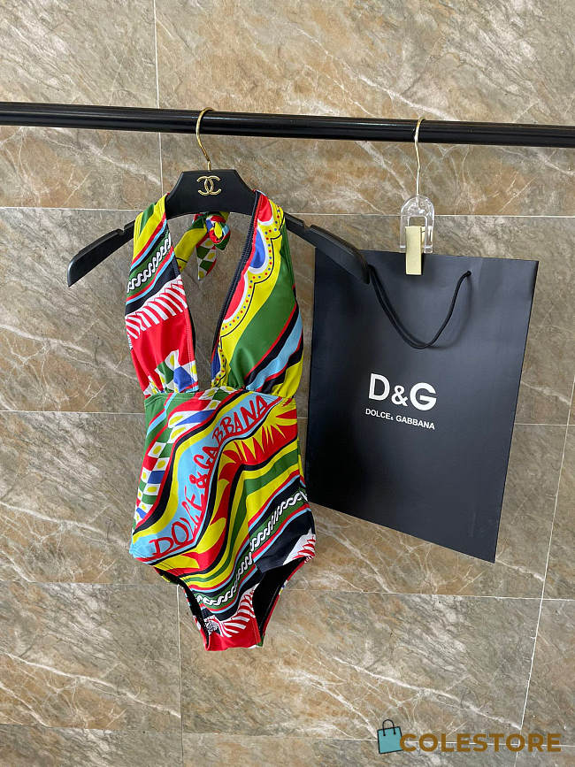 Colestore Dolce & Gabbana Carretto-Print Swimsuit - 1