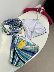 Colestore Pucci Costume Intero Incrociato in Stampa Iride Swimsuit/Bikini - 3