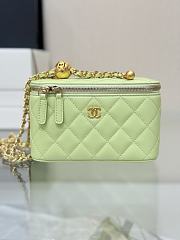 Colestore Chanel Lambskin Quilted Pearl Crush Vanity Light Green 17x9.5x8cm - 1