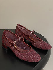 Colestore Gucci Women's GG Crystal Ballet Flat Burgundy - 1