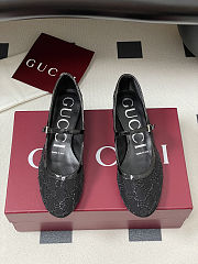 Colestore Gucci Women's GG Crystal Ballet Flat Black - 6