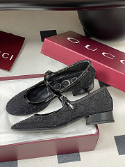 Colestore Gucci Women's GG Crystal Ballet Flat Black - 5