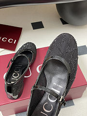 Colestore Gucci Women's GG Crystal Ballet Flat Black - 4