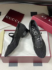 Colestore Gucci Women's GG Crystal Ballet Flat Black - 3