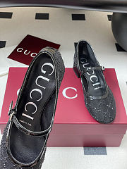 Colestore Gucci Women's GG Crystal Ballet Flat Black - 2