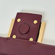 Colestore Fendi Mamma Baguette Medium Leather Burgundy 16x13x10cm - 5