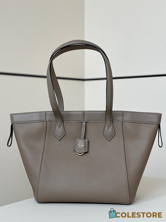 Colestore Fendi Origami Medium Shoulder Bag Brown Grey Leather 27x15x27cm - 1