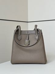 Colestore Fendi Origami Medium Shoulder Bag Brown Grey Leather 27x15x27cm - 3