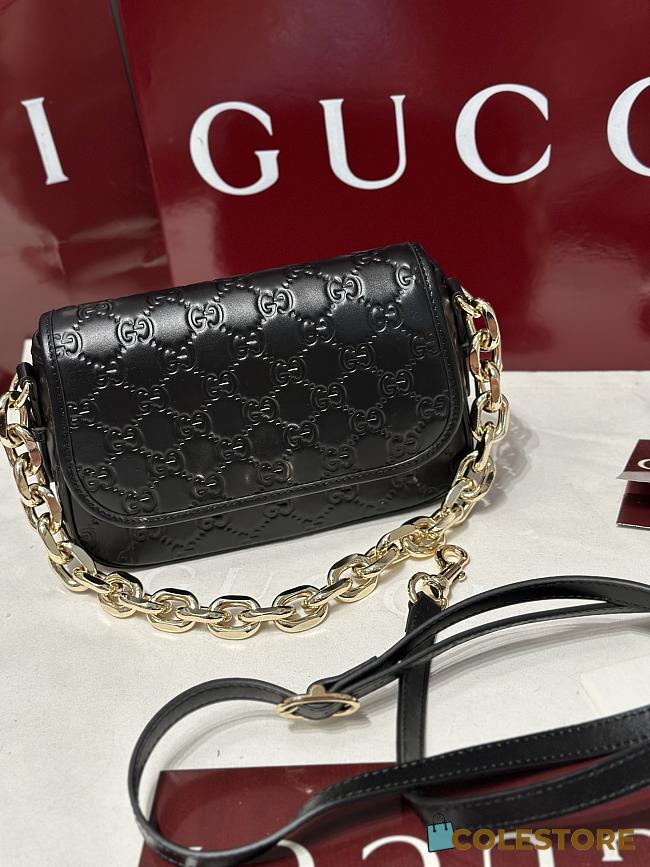 Colestore Gucci GG Matelassé Mini Bag in Black Leather 20.5x13x7cm - 1