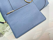 Colestore Gucci Softbit Top Handle Bag in Dusty Blue Leather 46×26×16cm - 5