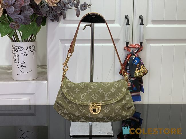 Colestore Louis Vuitton Monogram Denim Mini Pleaty Green 26x15x9cm - 1