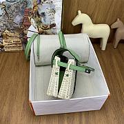 Colestore Hermes Wicker Swift Picnic Mini Kelly 20 Naturel Vert Criquet 20cm - 6