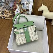 Colestore Hermes Wicker Swift Picnic Mini Kelly 20 Naturel Vert Criquet 20cm - 2