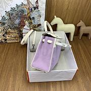 Colestore Hermes Kelly 25 Soft Lavender Suede  25cm - 3