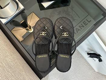 Colestore Chanel Coco Beach Flip flops Suede Black