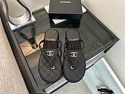 Colestore Chanel Coco Beach Flip flops Suede Black - 5