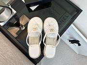 Colestore Chanel Coco Beach Flip flops Suede White - 3