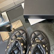 Colestore Chanel Coco Beach Quilted Leather Thong Sandals Black - 5