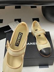 Colestore Chanel Mary Janes Fabric & Grosgrain Ivory & Black  - 4