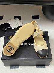 Colestore Chanel Mary Janes Fabric & Grosgrain Ivory & Black  - 3