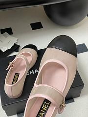 Colestore Chanel Mary Janes Fabric & Grosgrain Pink & Black  - 4
