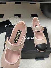 Colestore Chanel Mary Janes Fabric & Grosgrain Pink & Black  - 3