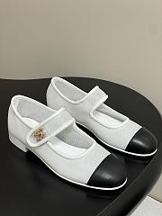 Colestore Chanel Mary Janes Fabric & Grosgrain White & Black  - 1
