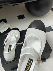 Colestore Chanel Mary Janes Fabric & Grosgrain White & Black  - 6